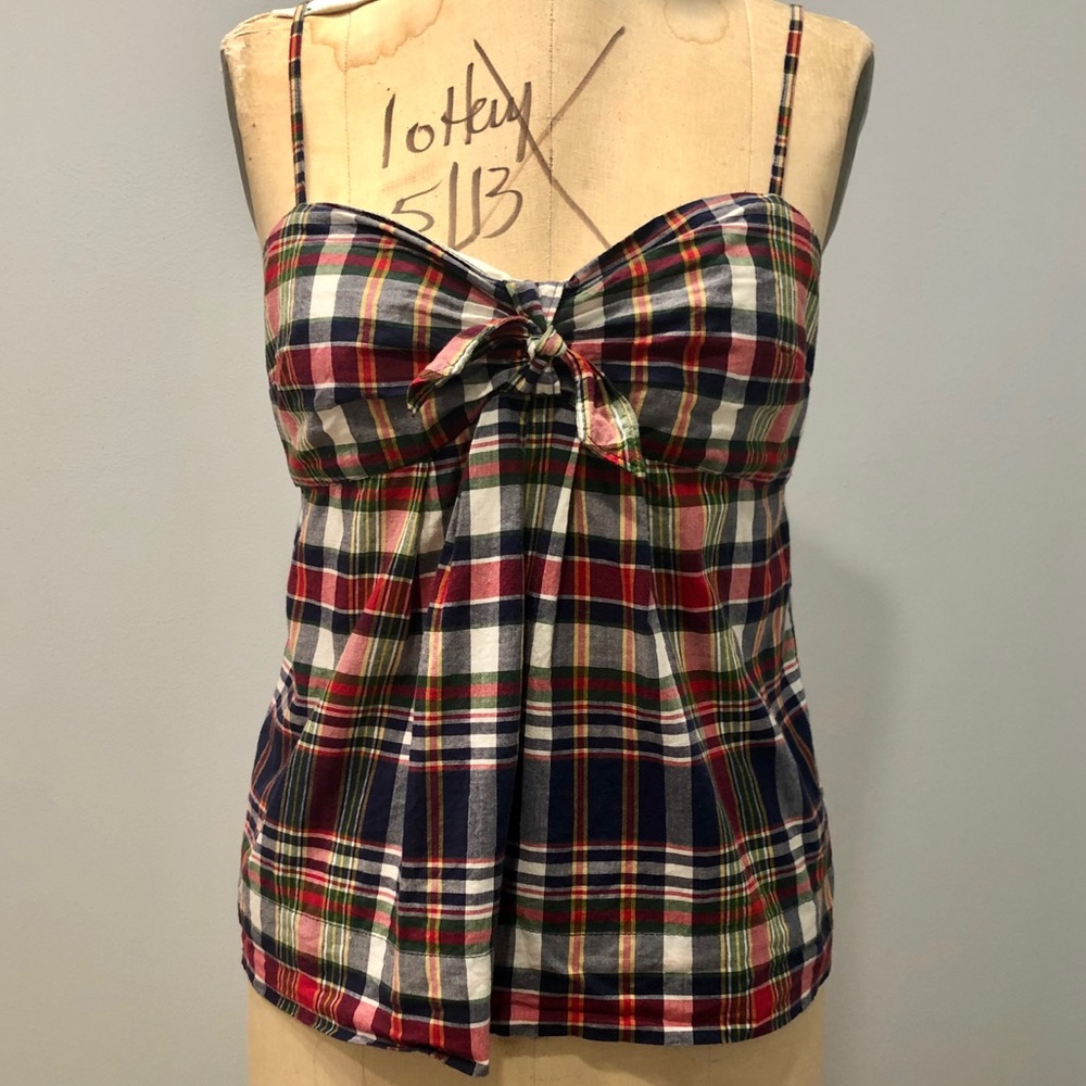 J Crew Plaid Babydoll Tank Top
